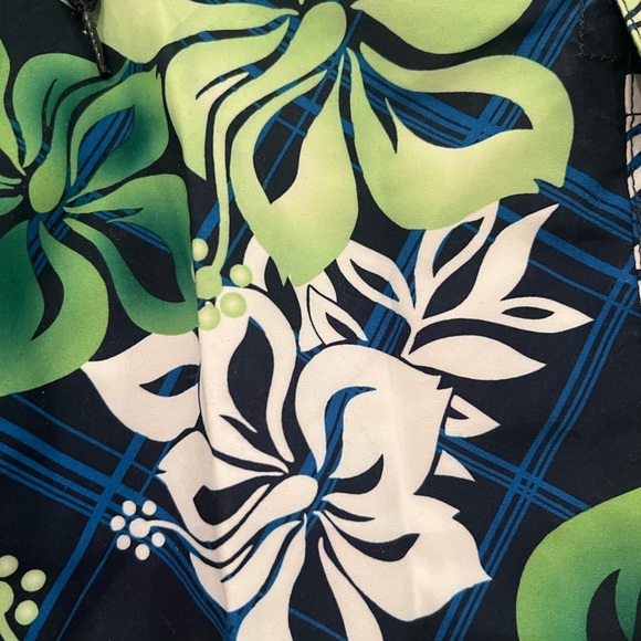 HANG TEN BOYS FLORAL SWIM TRUNKS/SHORTS SIZE MEDIUM. BLUE/WHITE/GREEN. - Picture 9 of 11